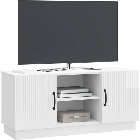 Maison Exclusive - TV-Schränk Hochglanz Weiß 102 x 34,5 x 47 cm H