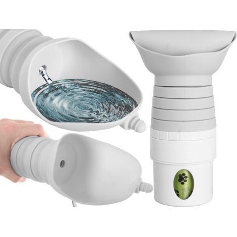 Botella de silicona 2 en 1 para agua de perros, plegable, + recipiente para premios, bolsas (1/5)