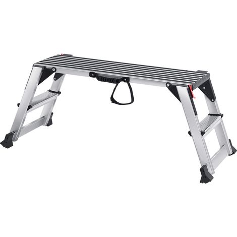 Plateforme de travail pliante, capacité 299,4 kg, escabeau aluminium pour placo, établi robuste avec pieds antidérapants, idéal lavage véhicule, nettoyage, peinture, décoration. (1/5)