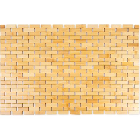 Anti-Rutsch-Badezimmermatte aus Bambusholz, Badezimmerteppich, 80 cm