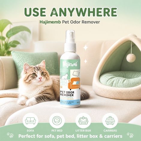 Haustier-Deodorant, zersetzt Uringeruch, beseitigt Gerüche aus Katzenstreu und Katzenbetten, Tierbedarf -- Haustier-Deodorant -- BIEMMEDUE (1/4)