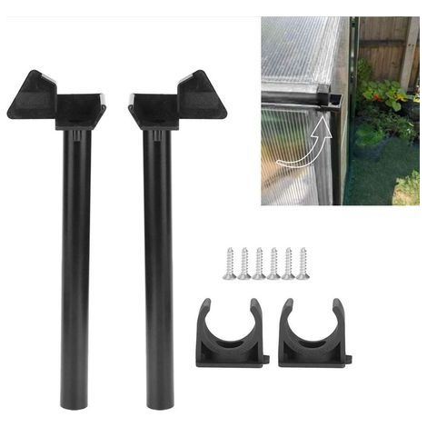 – Kit de tuyau de vidange pour gouttière – PVC + aluminium – 2 tubes de 26 cm – Accessoires pour petites serres (1/5)