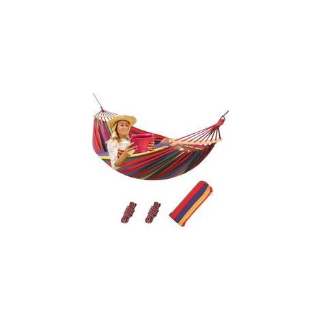 Hamac en coton bio 210 x 150 cm – Charge 200 kg – Portable avec housse de transport – Installation rapide en extérieur (1/5)