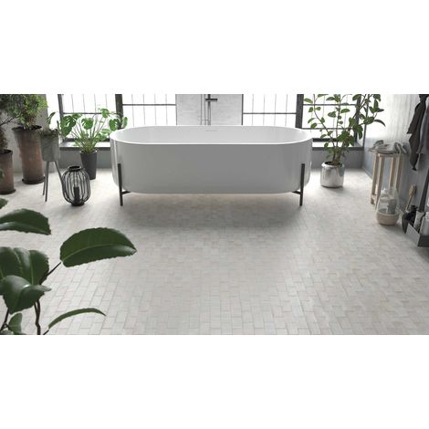 Carrelage grès cérame effet terre cuite patinée COTTAGE 14x7cm - 14x7 cm Blanc cassé - Mat - boîte de 0.49 m2 - Gioia Materia (1/2)