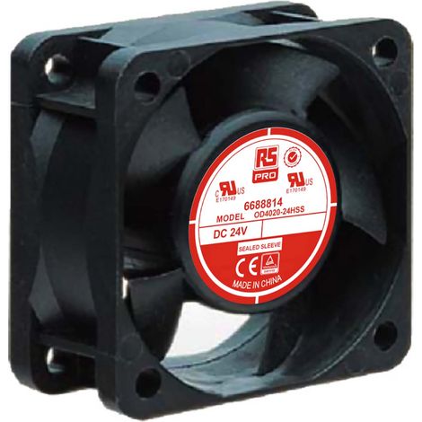 Ventilateur axial RS PRO 24 V c.c., 15.3m³/h, 40 x 40 x 20mm, 1.7W ( Prix pour 1 ) (1/3)