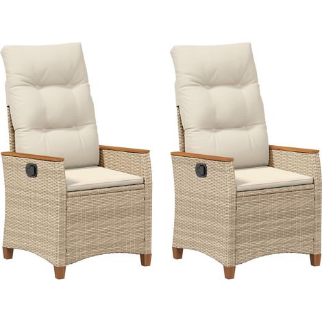 Maison Exclusive - Verstellbarer Gartenstuhl Beige und Creme 64 x