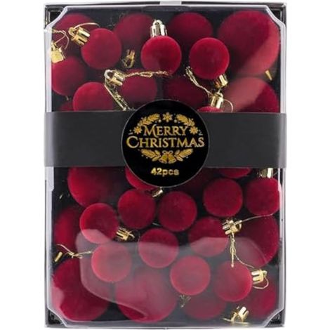 Lot de 42 boules de Noël robustes, incassables, décoration floquée (1/5)