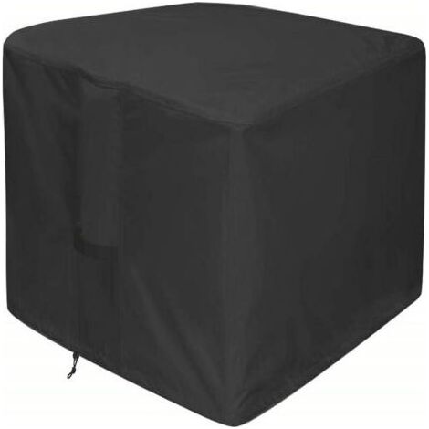 AHLSEN Housse de protection pour foyer - Housse de table de foyer carrée 420D imperméable et résistante pour patio - Noire (carrée - 82 x 82 x 61 cm) (1/4)