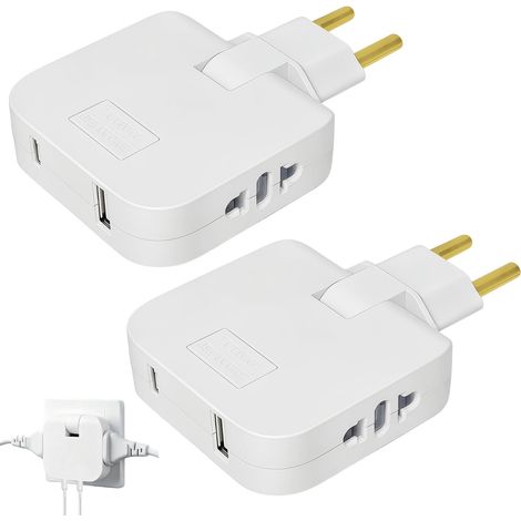 2PCS Multiprise Plate Meuble 220V avec USB Type-C Prise Pivotante 180° (1/5)