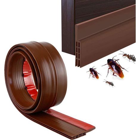 Joint de bas de porte adhésif Ternel 100 cm, bande d'étanchéité flexible en silicone pour isolation thermique et acoustique, (1/3)