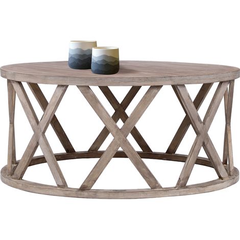 WOMO-DESIGN Couchtisch Riad Ø 100x45 cm rund, Braun, Unikat, handgefertigt aus Massivholz Mangoholz, Moderne Holzoptik, Vintage Design, Sofatisch Kaffeetisch Wohnzimmertisch Beistelltisch Loungetisch (1/5)