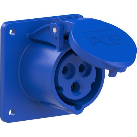 Enchufe recto para panel 16A 2P+Z 230V 75x75mm IP44/54 (1/4)