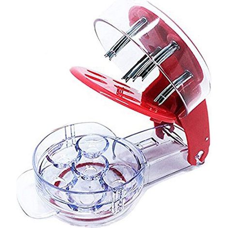 Denoyauteur Cerise,Kirsche Pitter Cherry Stoner,Olives Noyaux Extracteur de Cuisine,Fruit Graine Corer pour 6 cerises Raisins Canneberges (1/4)