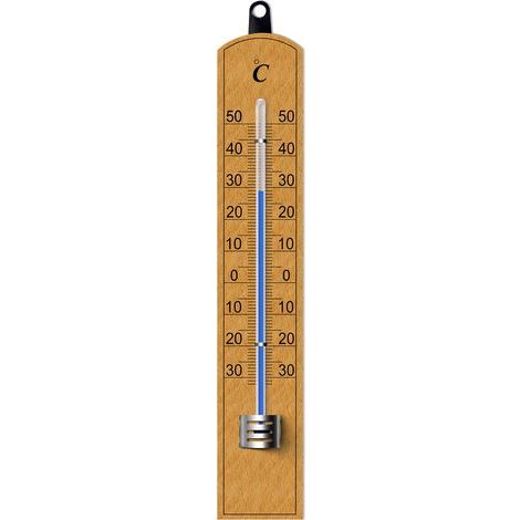 Thermomètre intérieur/extérieur en bois 20 cm (Lot de 2) (1/4)