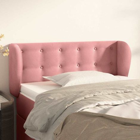 Tête de lit avec oreilles en velours rose, hauteur réglable, 93 x 23 x 78/88 cm, 7.4kg - PANGIVO (1/5)