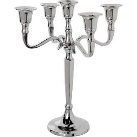 Chandelier en Métal 5 Têtes "Aristo" 27cm Argent