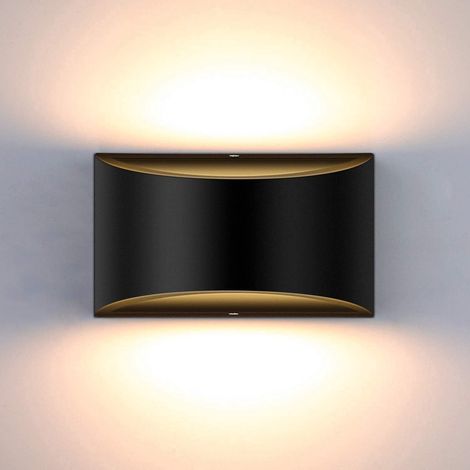Applique murale LED noire à intensité variable 7W, luminaire moderne en aluminium, éclairage décoratif, blanc chaud (1/5)