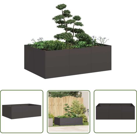 vidaXL Jardinière noir 120x80x40 cm acier (1/5)