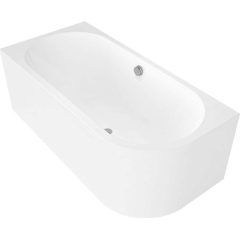 Polysan Monolith - Bañera asimétrica Viva L, 170x75x60 cm, diseño de izquierda, blanco 70119M