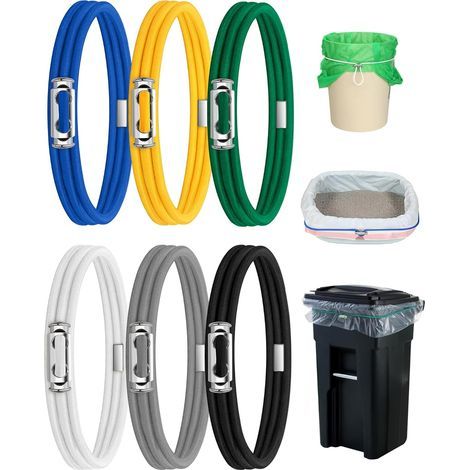 Bandes de poubelle réglables pour poubelles de 30 à 125 litres - Multicolores (1/5)