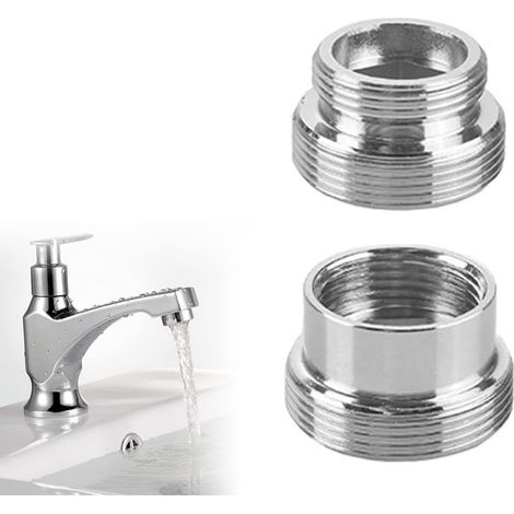 Adaptadores de grifo de metal plateado de 2 piezas, adecuados para conectar aireadores de grifos de cocina