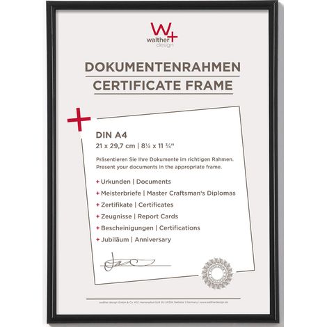 Walther designCornice per Quadri Nera 21 x 29,7 cm (DIN A4) Cornice in plastica Galeria KB130H (1/5)
