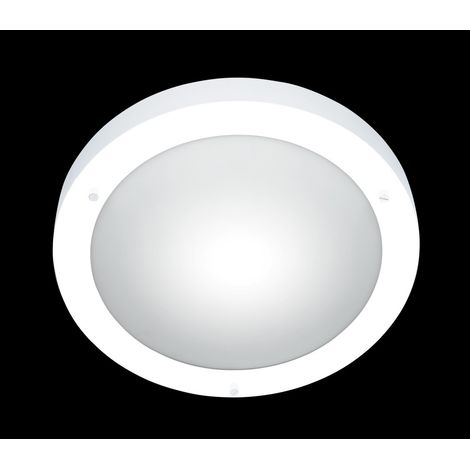 Moderne runde Deckenlampe mit Glasschirm Weiß