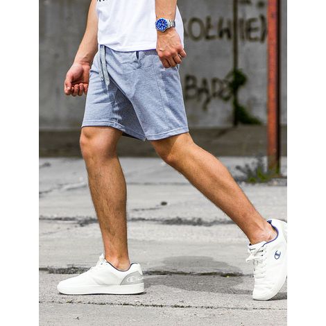 Pantalones cortos para hombre, grises, lisos, Recea M