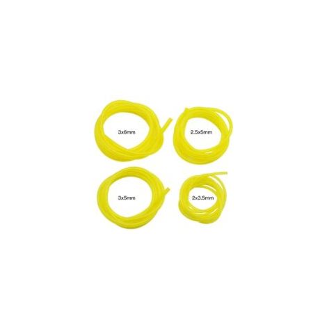 Set di 4 tubi per carburante, lunghezza 1,5 m, tubo universale per carburante, giallo trasparente, per attrezzi da giardino, soffiatori, tosaerba, motoseghe e accessori per tosaerba - Crezuo