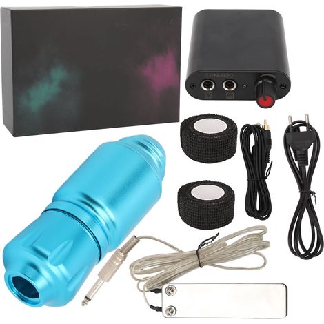 Kit d'alimentation pour stylo tatouage avec interface RCA, shader et liner, kit complet débutant, prise UE 90-265V (1/5)