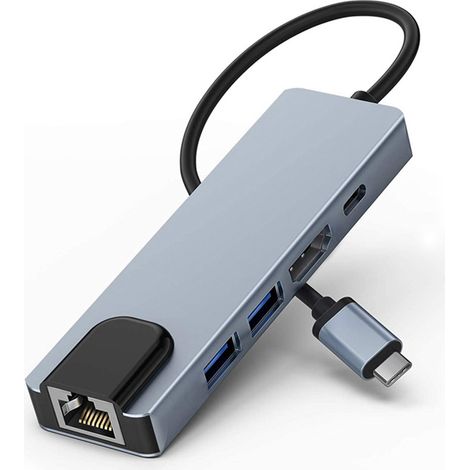 Hub 5 in 1 USB tipo C Adattatore Multiporta HDMI USB 3.0 Q-TZ201
