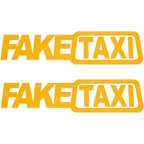 Set (2 Stück) Reflektierender Autoaufkleber „FAKE TAXI“, Vinyl-Klebeemblem