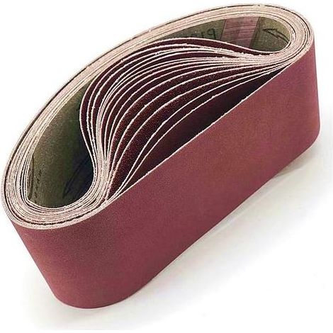 Sanding belt 100x915 mm. 5 types of mixed grit (80/120/50/240/400). Set of sanding belts, for belt sanders, metal, wood, polishing (5 pieces) (1/5)