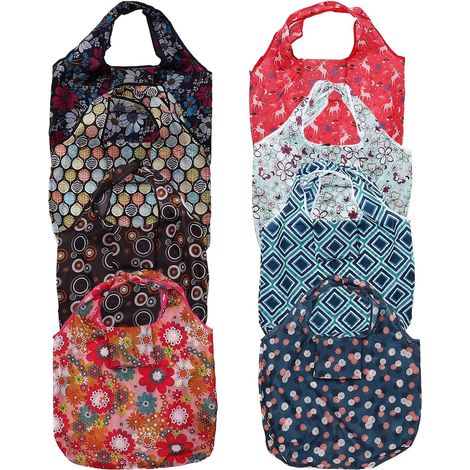 Ensemble de 8 sacs courses pliables à motif licorne florale , réutilisables et robustes , offrant un