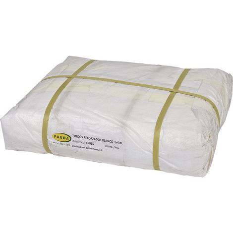 Lona de protección Blanca Lona Cubierta impermeable Polietileno Reforzado - Blanco Varias Medidas 3x2 m. - (1/3)