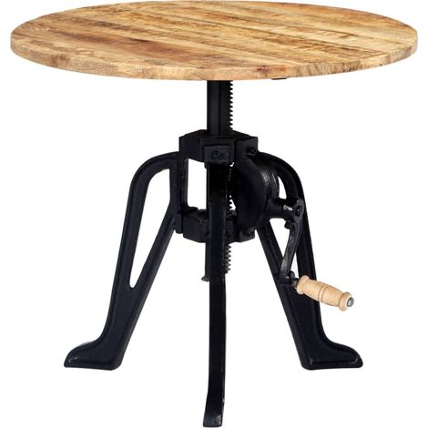 Table d'appoint et bout de canapé - Table Café 60x(46-63) cm Bois de manguier massif et fonte BV695598 - BonneVie (1/5)