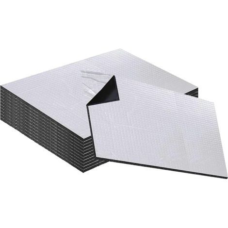 10 tappetini per auto insonorizzati, autoadesivi, impermeabili e ignifughi (400 x 250 x 5 mm) (1/4)