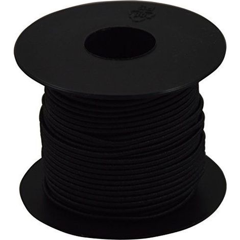 Corderie Italiane 006004967 Cordon elastique noir 2.0 mm - 25 m,