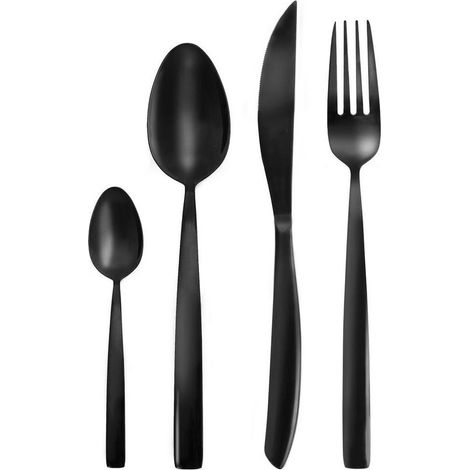 Menagere elegante noire pour 6 personnes - 24 pieces