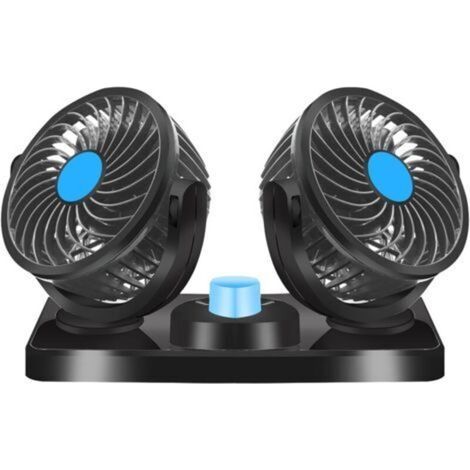 [JAMAIS UTILISÉ] Ventilateur à double tête 12v, ventilateur de refroidissement électrique à double tête, rotation à 360 ° 2 vitesses s'adapte à toutes les voitures familiales ou avec prise allume-ciga (1/4)