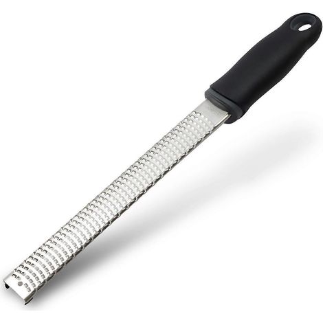 Zesteur à citron et râpe pour fromage, gingembre, ail, noix de muscade, longueur 12,7 pouces (noir) (1/3)