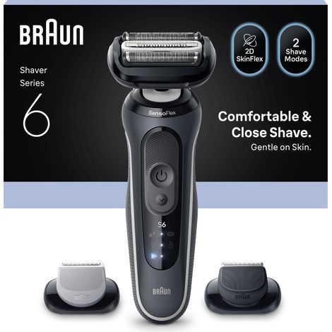 Rasoir électrique BRAUN Series 6 - Noir - Autonomie 60 minutes - Charge rapide 5 minutes (1/5)