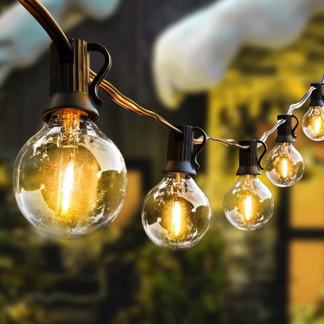Guirlande Lumineuse Guinguette Exterieur G40 25FT LED Ampoules de Guirlandes Jardin,Lumiere Exterieure Imperméable Guirlande Lumières Extérieur (1/3)