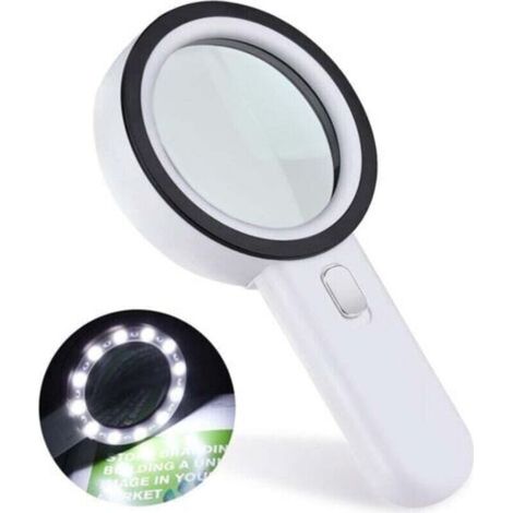 Enowelir Loupe Grossissante 30X avec 12 LED, Loupe Lumineuse de Poche pour Bijouterie, Horlogerie, Artisanat et Lecture (1/4)