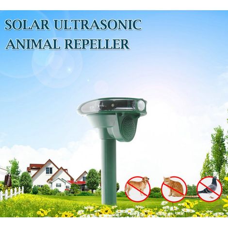 Solarpanel - LED-Blitz, Infrarot-Bewegungsmelder - 120° Erfassungswinkel - ULTRASCHALL - Ideal für Tiere und Schädlinge (Mäuse, Katzen, Kaninchen) (1/4)