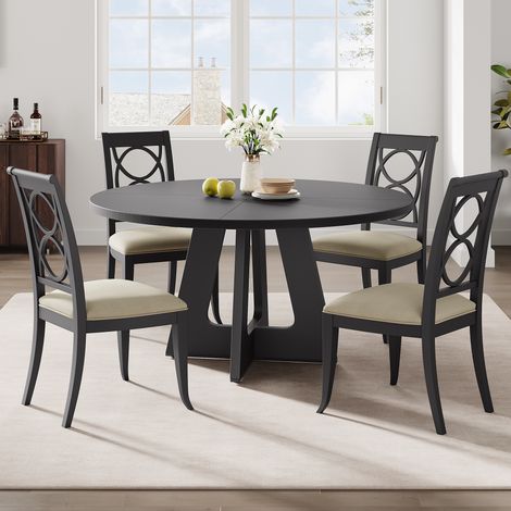 IDEALHOUSE Table À Manger Ronde 120 cm Style Rustique (1/5)