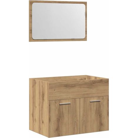 Maison Exclusive - 2-tlg. Badmöbel-Set Artisan-Eiche Holzwerkstof