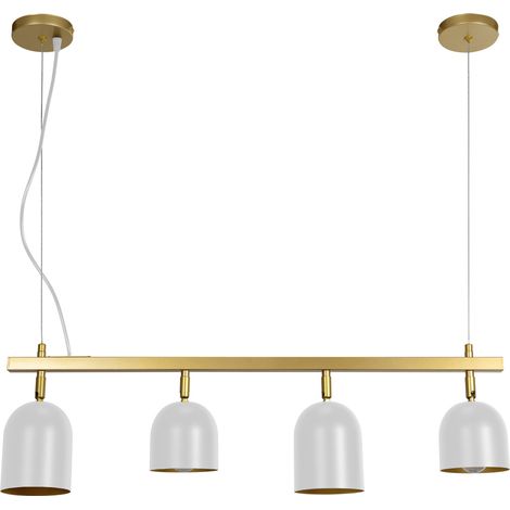 LAMPADA A SOSPENSIONE APP1030-4CP ORO BIANCO 4-PUNTI LUCE E27 74X10X20-110CM REGOLABILE