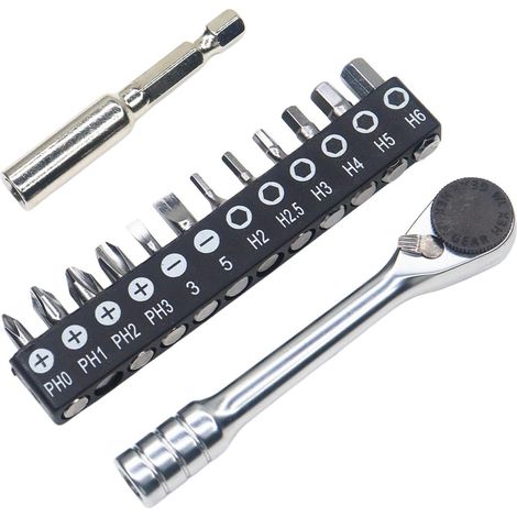 Ensemble de tournevis à cliquet à 72 dents avec double tête et embouts magnétiques – Kit de réparation électronique de précision pour montres, téléphones, lunettes – Mallette à outils en acier au (1/5)