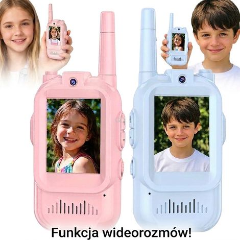 Walkie Talkie de vídeo con cámara LCD, juguete (2 unidades)